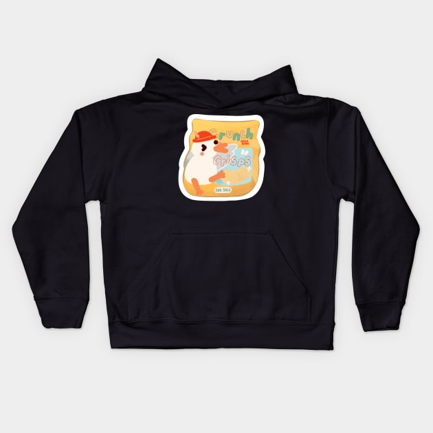 Crunchy Sea Salt Crisps Snack Kids Hoodie by Rinco Ronki